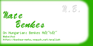 mate benkes business card